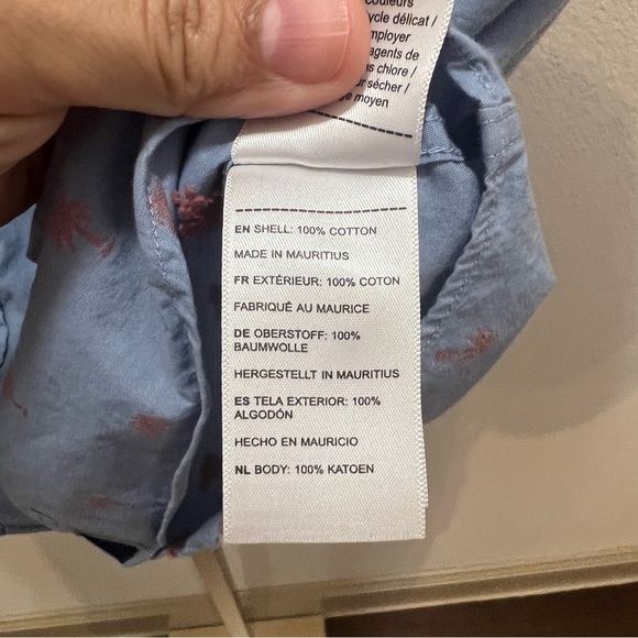 UNTUCKit Hamilton Blue Pink Palm Tree Short Sleeve Button Down Shirt Small - Picture 5 of 8